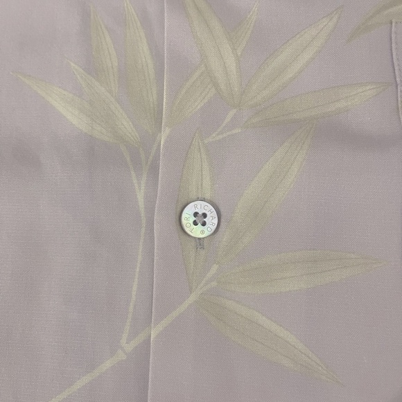 NWT Tori Richard Silk Hawaiian Print Botton Down Shirt in Lavender Size Large - Picture 6 of 6